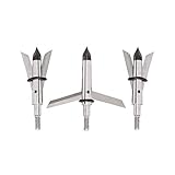 Allen Company Stryke Tomahawk 2 Blade Expandable Broadhead by Allen, Swift Terminal Performance, 100 Grain, 1.75 (1 3/4) Inch Cutting Diameter, 3 Pack, Metal, One Size