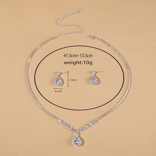 Juego de collares de gota de agua finos con pendientes para banquetes 3