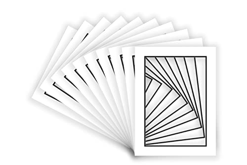 8x10 Mat for 6x8 Image - White on Black Double Mat Picture Matboard for Frames Measuring 8 x 10 Inches - Bevel Cut Matte to Display Art Measuring 6 x 8 Inches - ONE MAT