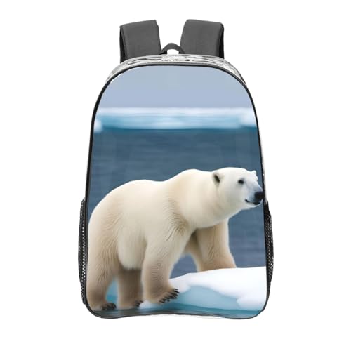 Grand sac à dos léger et transparent ours polaire pour portable et cours