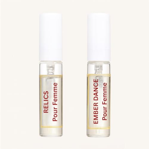 Image of MYSTIC AURA Signature Pack Women | Relics Pour Femme & Ember Dance Pour Femme | Floral Fruity, Floral Fragrance | Eau de Parfum | 2X3ML ml Signature Packs | Long Lasting | Travel-Friendly Perfume Set | Vegan & IFRA certified