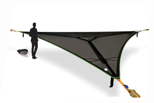 Tentsile Trillium Giant Hammock, The Original Tree Tent Company, 6 Adult Capacity, Anti-Roll, Central Hatch, Ratches and Straps Included, Designed in The UK (6 Person, Black Mesh)