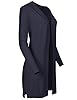 Solid Soft Stretch Longline Long Sleeve Open Front... #1