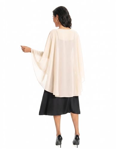 Image of Baoqiya Chiffon Capes Sheer Capelets Long Cape Poncho For Women Plus Size