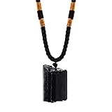 CIFIBIFUN 2021 Black Tourmaline Necklace Crystal Pillar Pendant Obsidian，Original Natural Stone Metaphysically Psychic Protection (0.53)