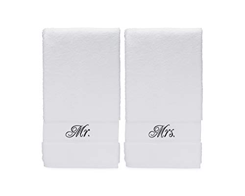 Romance Helpers Mr and Mrs Hand Towel Set | Second Cotton Anniversary Wedding