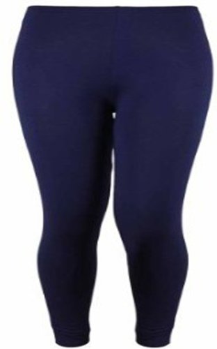 Legging femme jersey extensible grande taille confortable bleu marine