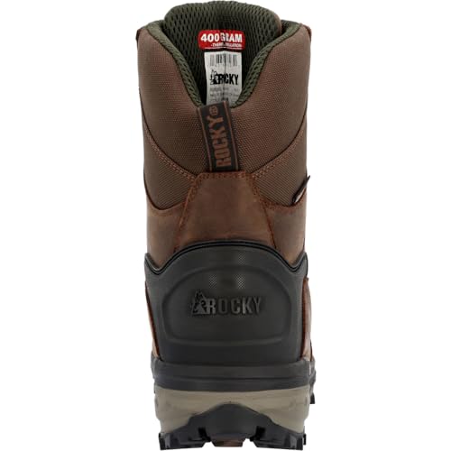 Rocky Mens Grizzly Insulated Round Toe Lace Up Casual Boots Mid Calf - Brown4