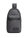 Tommy Hilfiger Mochila masculina moderna, cinza escuro, tamanho único