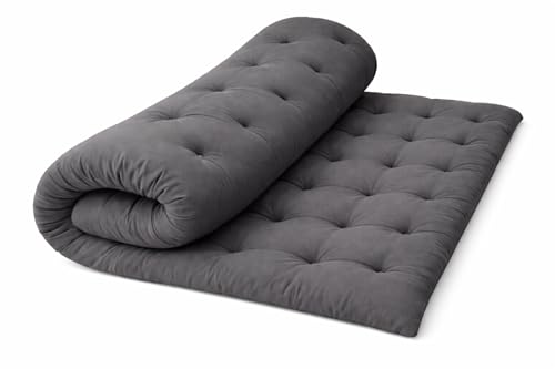 Image of ATOOTFUSION Soft Cotton Quilt | Foldable Light Weight Filled Single Firm Cotton Quilt Mattress| Gadda (Solid Coloured, 2 Sleeping Capacity, 5 x 6 ft or 72 x 60 Inches Queen) (Grey)