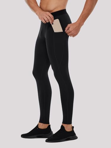 Men's Fleece Lined Leggings - Thermal Warm Workout Pants Active Tights2