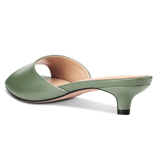 Image of TNYNFBEB Womens Low Kitten Heel Open Toe Sandals Mules Shoes Slingback Prom Party Dress Summer 1.4 Inches Heels