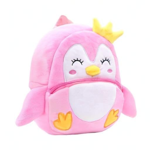 amazon brand - solimo School Bag for Kids Boys and Girls, 14 Inch Small Backpack for Kid, 2-6 Year Old, Toddler, Unisex, Picnic, Casual, Travel, Birthday,Gift For Kids (Pink Penguin)-picture-12