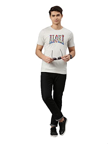 Image of Dixcy Scott Mens Typography Print Regular Fit Round Neck Cotton Tshirt (Pack of 1)