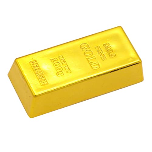 Image of Club Bollywood 1x Fake Gold Bullion Bar Paperweight Door Stop for Childen Kids Toy Gift | Gold | Coins & Paper Money