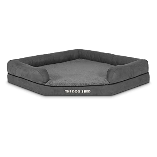 The Dog’s Bed Replacement Outer Cover, Plush Fabric, Grey Plush, XL, XL Spare (Corner) Cover