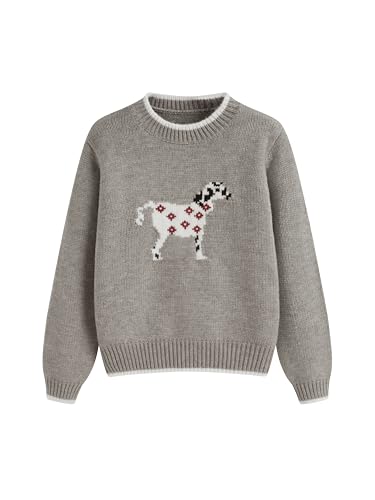 Image of CIDER Women's Fall Sweaters Long Sleeve Cute Sweaters Bear Graphic Crewneck Soft Knit Casual Cropped Pullover