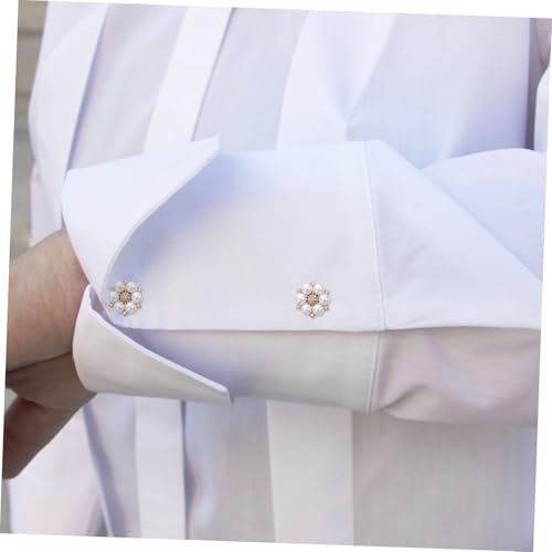 Broches de aleación desmontables vintage con perlas para mujer 7