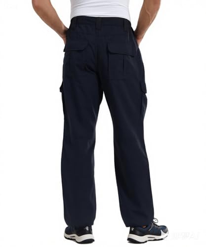 YUSHOW Wanderhose Herren Outdoor Robust Cargohose Atmungsaktiv Baumwolle Taktische Hose Wandern Arbeitshosen Männer Trekkinghose mit Taschen