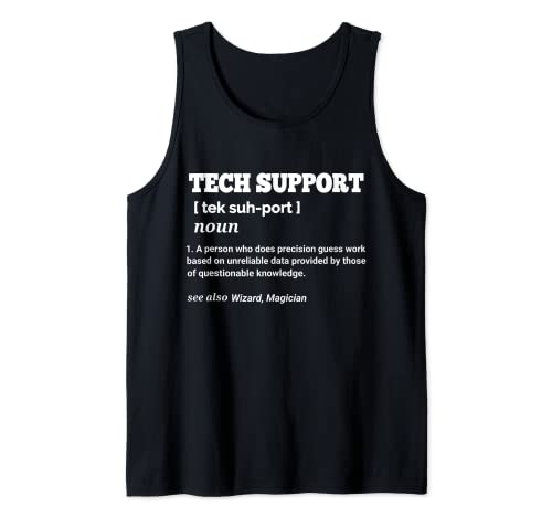 Tech Support Definición Computadora Nerd Sarcástico dicho divertido Camiseta sin Mangas