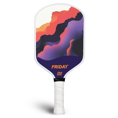 Image of Friday Pickleball Paddle, USA Pickleball Approved, Durable Carbon Fiber, Thermoformed Unibody Design, Honeycomb Core, Gritty Surface for Spin