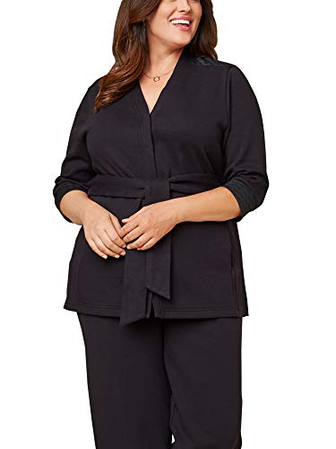 Fruit of the Loom Women's Plus Size ¾ Sleeve Stretch Tie Jacket