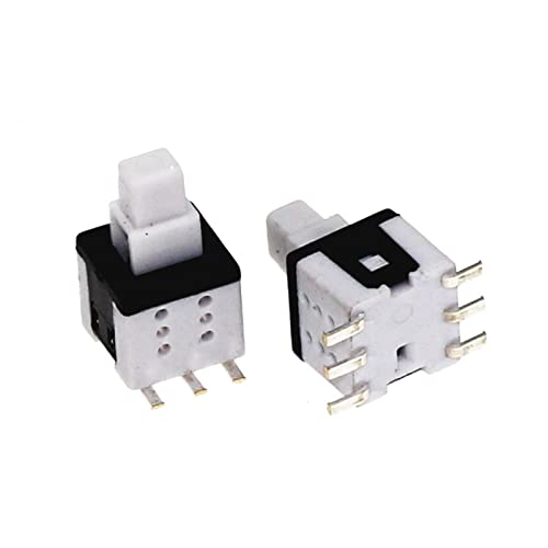 Interruptor de botón táctil 5.8x5.8mm con bloqueo estable de 3 pines planos para electrónica 6