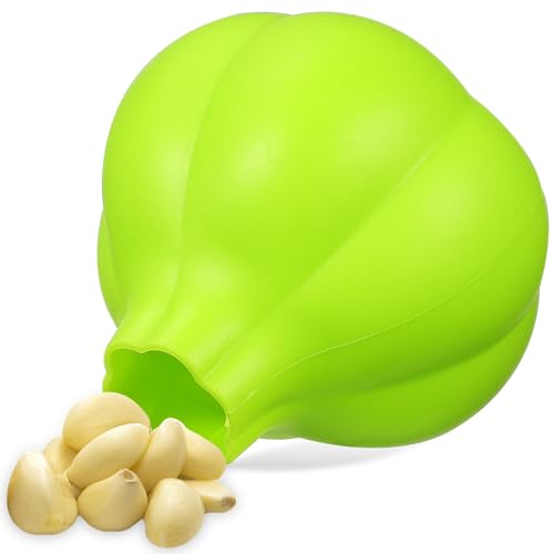 ERINGOGO シリコン製にんにく皮むき器 軽量コンパクト キッチン用 ガーリックスキンリムーバー 設計 繰り返し使用可能 かわいいニンニク形状