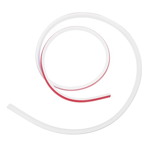 DECOMELODY Perfil Decorativo Flexible para Esquinas y Bordes de Baño Barra Autoadhesiva de PVC Blanca de Metros para Protección y Acabado Mamparas Azulejos y Muebles