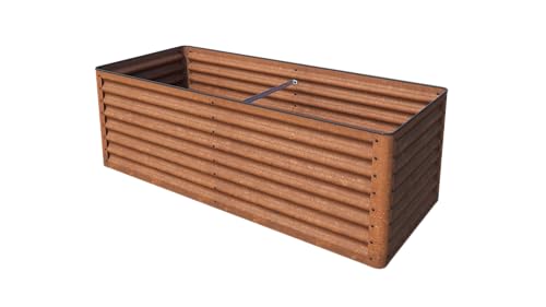 GFP Primeyard Luca Cortenstahl-Hochbeet 180x75x60 cm - stabiles Gartenbeet mit natürlicher Rostoptik & sicherem Kantenschutz, ganzjährig einsetzbar