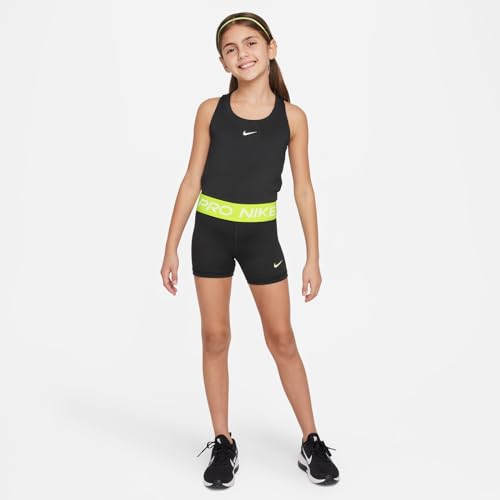 Image of Nike Girls' Pro Shorts (Little Big Kid), Black /Volt /White
