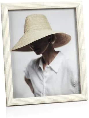 White Ribbed Bone Inlay 5" x 7" Picture Frame
