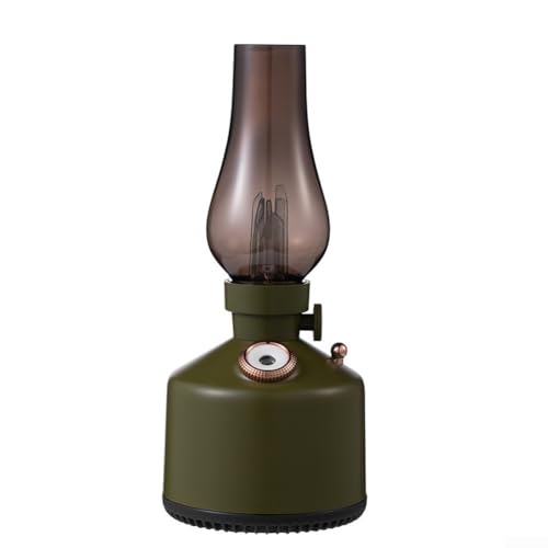 Niceminiwall Humidificador recargable por USB con difusor de aceites esenciales de aromaterapia, diseño de lámpara de combustible de estilo retro para uso en casa y oficina, luz nocturna regulable
