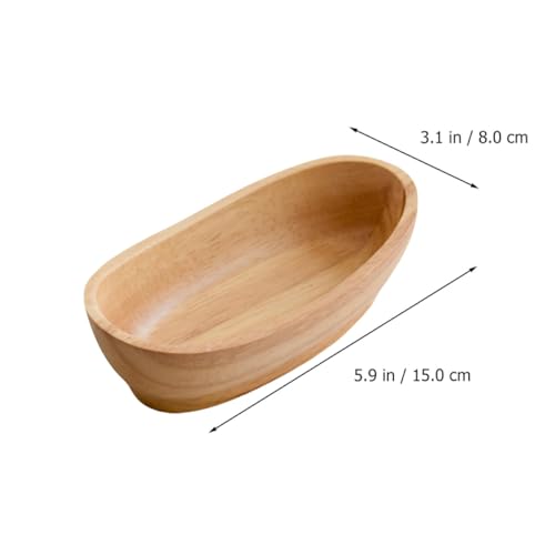 Plato pequeño para sushi en forma de barco de madera miniatura 7