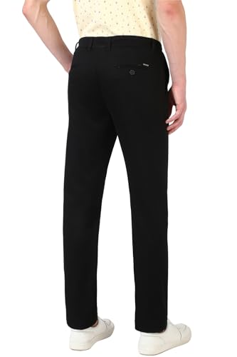 Image of Peter England Men's Straight Fit Mid Rise Chino Casual Trouser with Premium Dobby