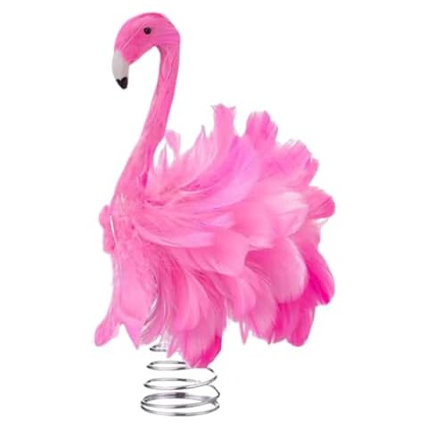 Jwqqwdza Pink Flamingo Tree Topper Cover