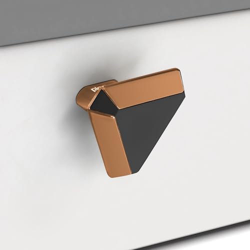 Image of Plantex Knobs for Drawer /Drawer Knobs /Triangle Knob for Cabinets /Drawer Handle /Pull-Push Knob for Kitchen /Bedroom Drawers - Pack of 1 (SH-431, Rose Gold & Grey)