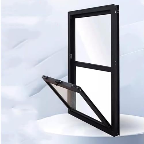 Ventana deslizante vertical, ventanas de servicio de aluminio con pantalla, ventana de repuesto para montaje empotrado en sótano para ventilación de alimentos