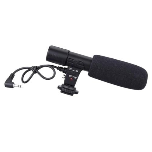 DIYEAH Microfono per Videocamera e Interviste Portatile Compatibile Dslr Leggero per Registrazioni Audio, Riprese Cinematografiche e Streaming Live Professionale