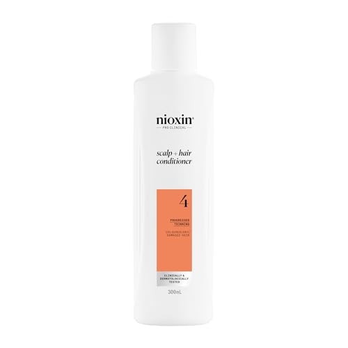 Nioxin System 4 - Hair Thickening System For Damaged Hair with Progressed Thinning - Biotin & Niacinamide - Shampoo, Conditioner, Serum
