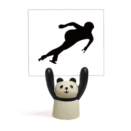 Porte-mémo noir patinage évitez l'oubli de vos notes grâce au support panda décoration
