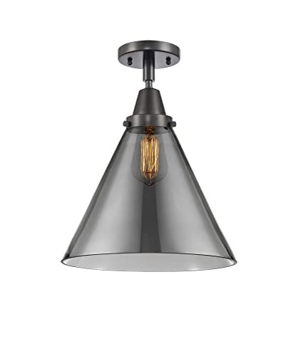 Innovations 447-1C-BK-G43-L One Light Flush Mount from Franklin Restoration Collection