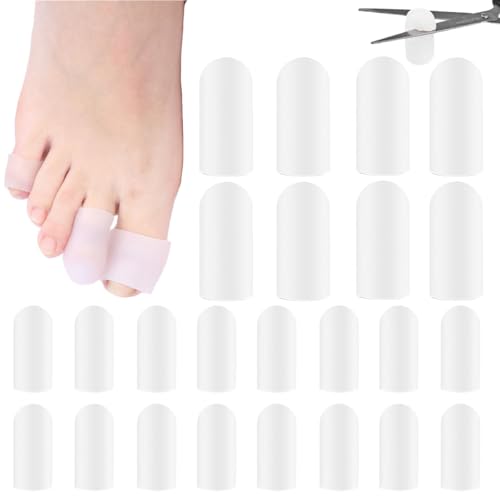 24 Pezzi Proteggi Dita Piedi Clear, Protezione Alluce Silicone, Protezioni Piede per in Gel Distanziatore, Traspirante Protezione Piedi in Silicone per Calli, Vesciche, Unghie Incarnite, Calli