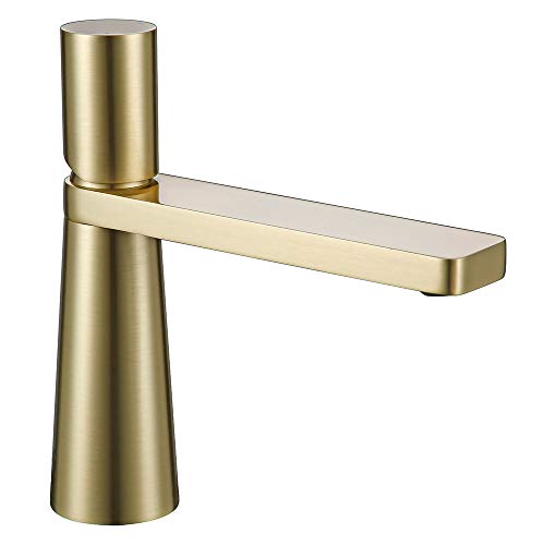 Robinet lavabo pivotant or brossé pour éliminer les éclaboussures de vasque - 2