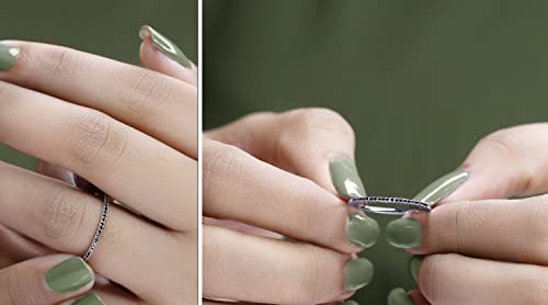 Dazzlingrock Collection 0.08 Cttw 10k Round Black Diamond Womens Dainty Anniversary Wedding Band Stackable Ring, Solid White Gold4