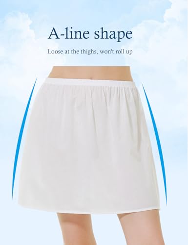 Image of BEAUTELICATE Womens Half Slip 100% Cotton Vintage Underskirt in 3 Lengths