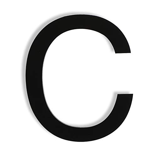Mellewell Floating House Letters 5 Inch Stainless Steel Black, Comtemporary Style, Letter C, HN05HB-C