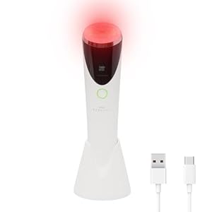 STYLPRO Pure RED LED en infrarood licht gezichtsgereedschap, bevordert een stevigere en helderdere huid, bevordert de regeneratie van collageen en elastine, draadloos, draagbaar, 1 x USB-oplaadkabel,