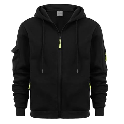 Hoodies for Men Fashion Zip Up Hooded Sweatshirts Jackets Fall Winter Casual Cargo Jacket Long Sleeve Travel Outfits
