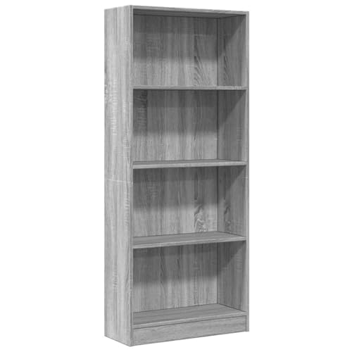vidaXL Bibliothèque Sonoma Gris 60x24x143 cm Bois d'ingénierie, étagère à Livres, Porte-Livres, Support à Livres, Armoire de Rangement